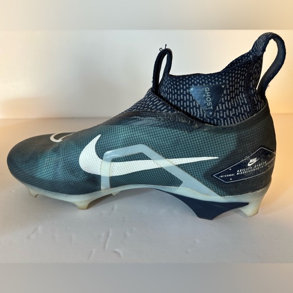 Nike Alpha Ghost Lace Blue and White Flyknit Men’s Football Cleat Size 9 - Picture 5 of 10